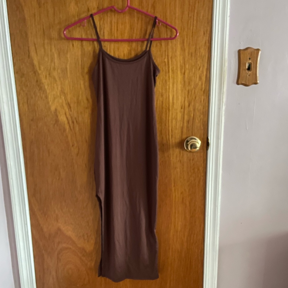 Shein brown slip dress